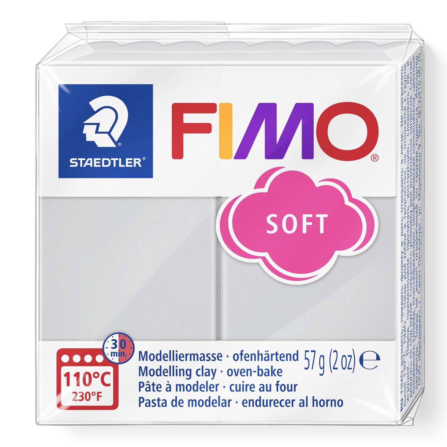 Fimo soft 57g Gris dauphin dans l'emballage Fimo soft 57g Gris dauphin dans l'emballage