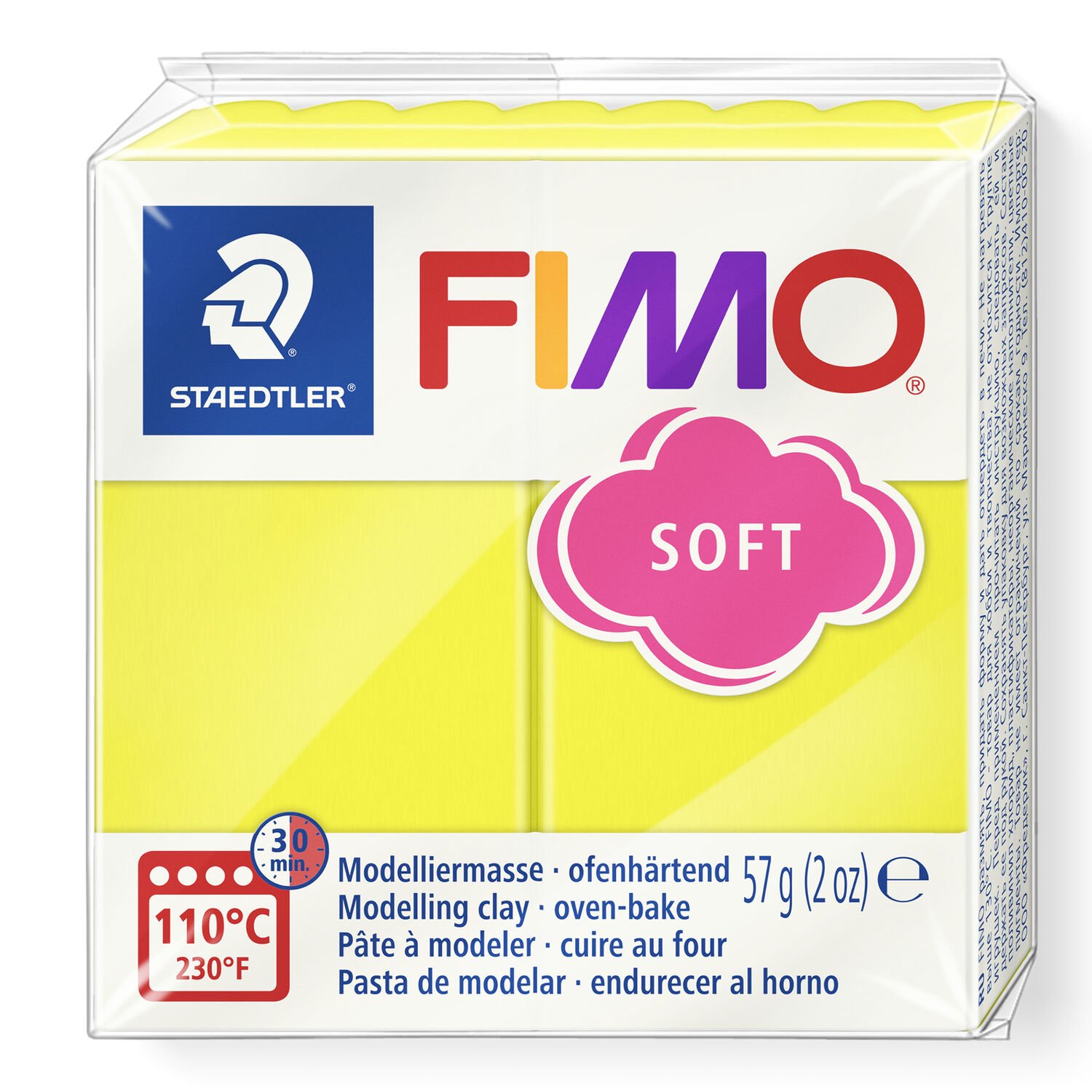 Fimo soft 57g Jaune citron dans l'emballage Fimo soft 57g Jaune citron dans l'emballage