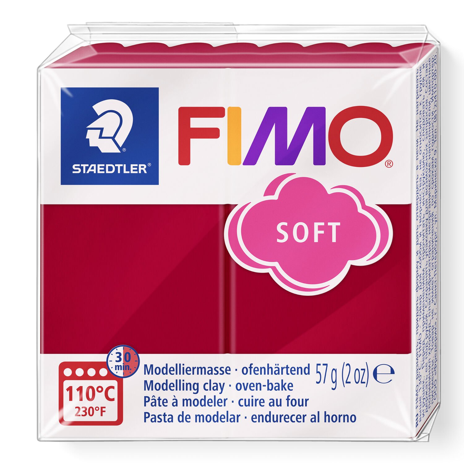 Fimo soft 57g Rouge cerise dans l'emballage Fimo soft 57g Rouge cerise dans l'emballage
