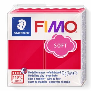 Fimo soft 57g Rouge indien dans l'emballage