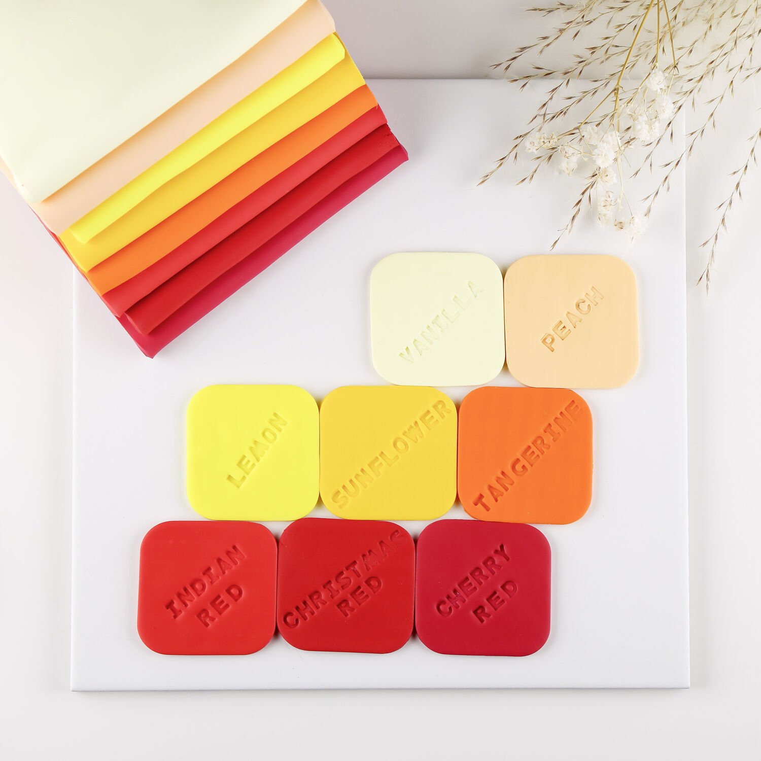 palette de couleur fimo soft rouge, jaune et orange palette de couleur fimo soft rouge, jaune et orange