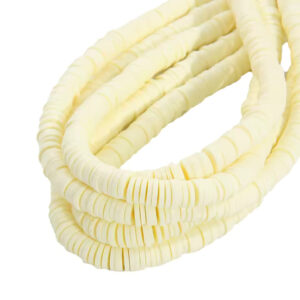 Perles rondelles Heishi Blanc Casssé