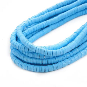 Perles rondelles Heishi Bleu Azur Doux