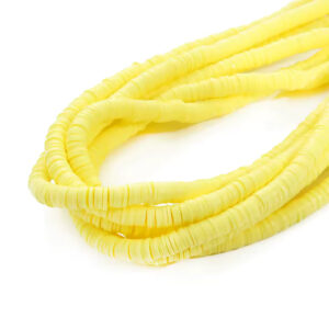 Perles rondelles Heishi Jaune vanille