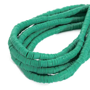 Perles rondelles Heishi Vert émraude