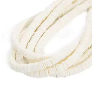 Perles rondelles Heishi blanc