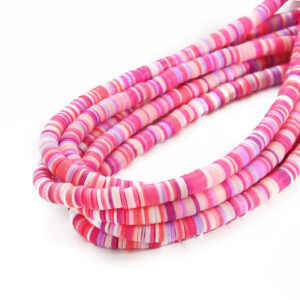 Perles rondelles Heishi couleurs Hello Kitty